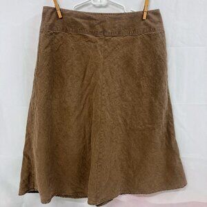 J Jill 100% linen mushroom brown midi skirt, size 12